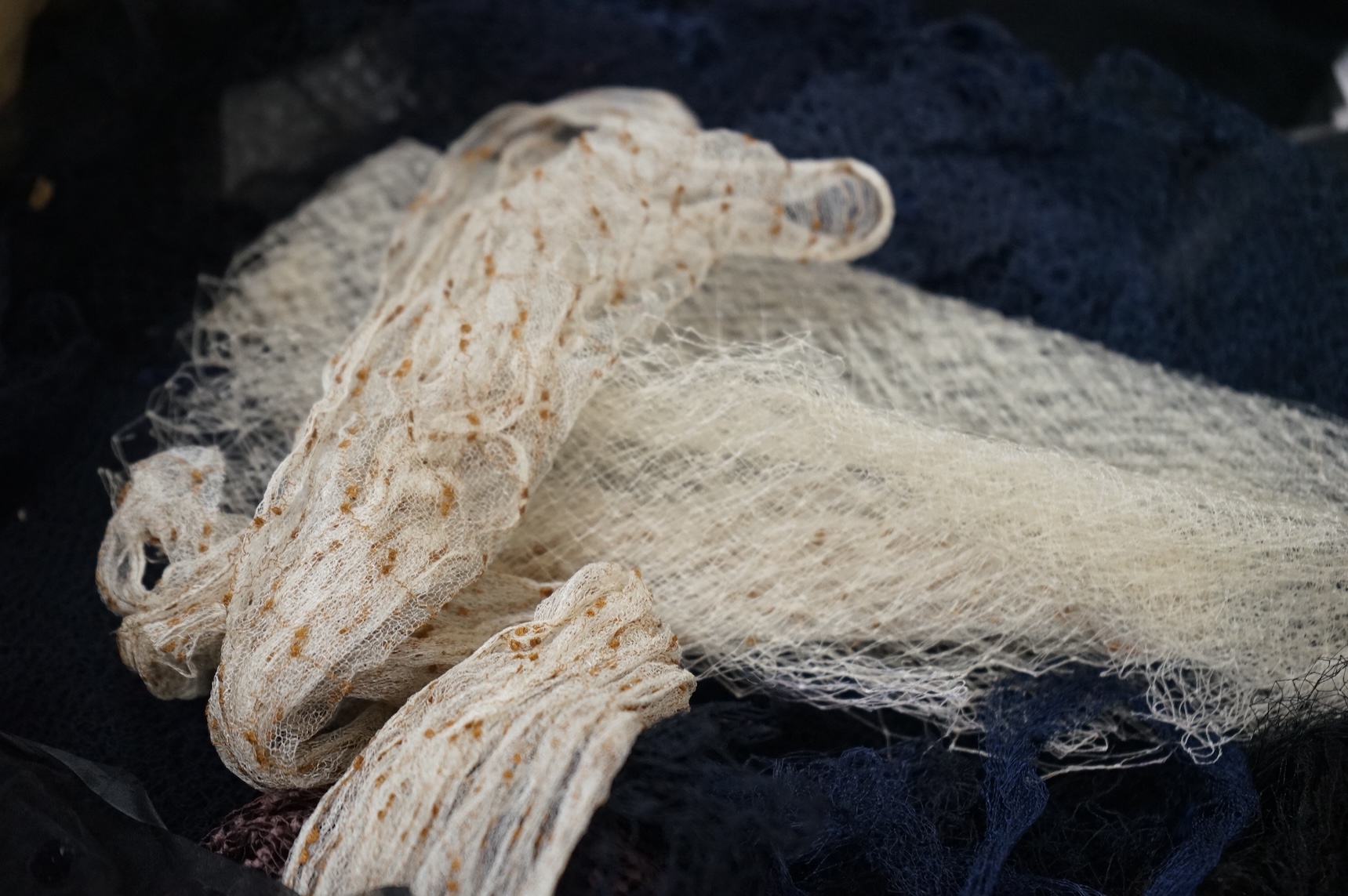 A large collection of hat veiling and netting from the early 20th century to mid 20th century.